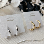 多数再販 ピアス バイカラー ゴールド シルバー シンプル フープピアス デイリー 大人 ミックス モード カッコいい silver gold カジュアル プレーン モード 人気  秋　冬
