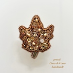 Gold Leaf 〜Coup de Coeur〜ビーズ刺繍ブローチ