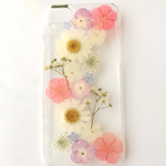 再販♡かすみ草とお花たち☆押し花☆iPhoneケース