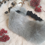 ★sale★ 暖かふんわり フェイクファー ヘアバンド(薄グレー) 