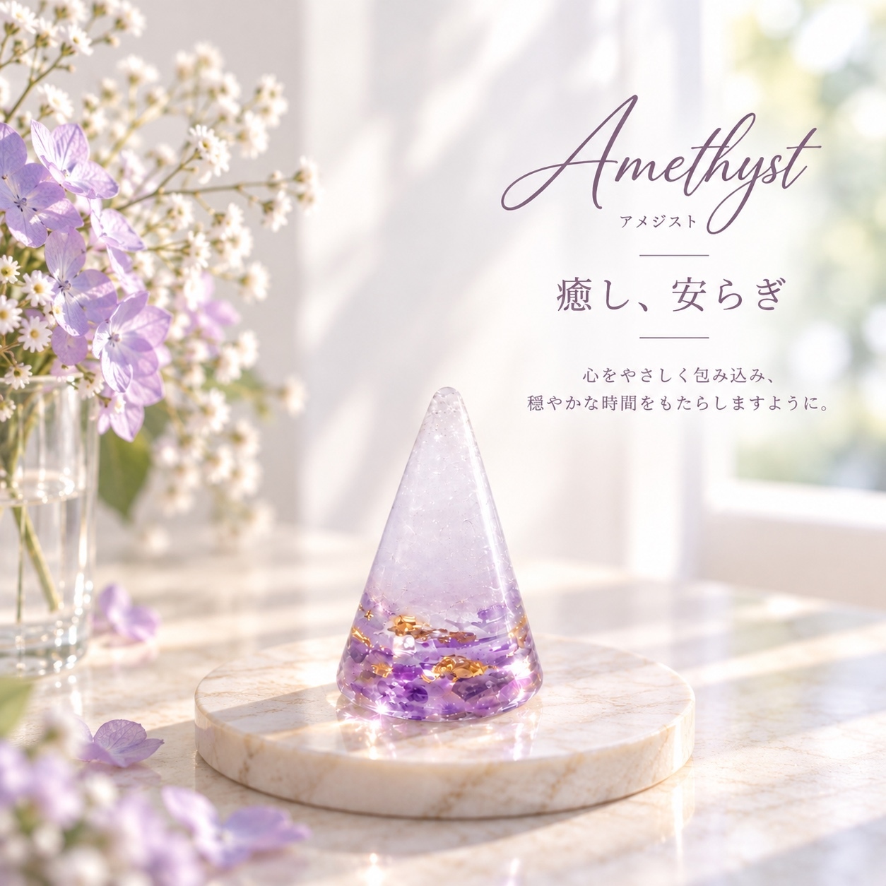 ドライフラワーのレジンキーホルダー｜透明感のある花アクセサリー