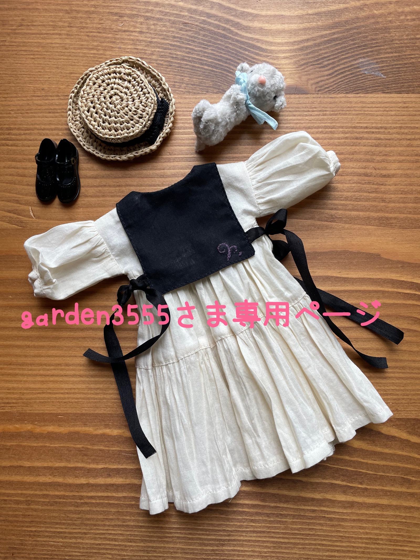 ドール服＊春のリネンワンピースボンネット5点セット - ricoto petit