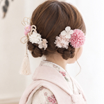 成人式 卒業式 結婚式 七五三 髪飾り 胡蝶蘭 髪飾り ( 金箔付き )
