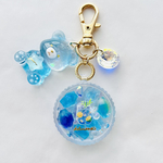 ANIMAL BOX♡鉱石カクテルベア　　　　シャカシャカ　キーホルダー　レジン　アニマル　スイーツ　プレゼント　ミニチュア　フェイクスイーツ　鉱石　ジュエル　ブルー　寒色　カクテル