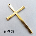 【5/26 販売】6個 大 十字架 クロス ゴシック パンク パーツ/ゴールド（C2-244）