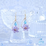 【再販】蓮の花パープル(ピアス,イヤリング)