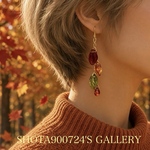 ［再販］🍂木枯らしのセレナーデ🍂　ピアス／樹脂ピアス　　ノンホールピアス／イヤリング　　ギフト　ラッピング　　　　秋　冬　プレゼント