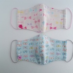 子ども用立体マスク　♥青地リボン : ピンク地リボン♥