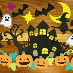 壁面飾り　秋　 Halloween 魔女ver.