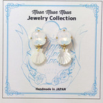 [12mm] White Opal × Shell Stud Pierce