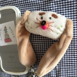 わんストラップ🫖ミルクティーカラー｜ぬいぐるみハンドストラップ｜シール付き