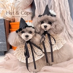 🐈‍⬛クラシカル魔女帽子とドットチュールケープ｜犬用・猫用・ベビー用｜ハロウィン・記念日フォトに