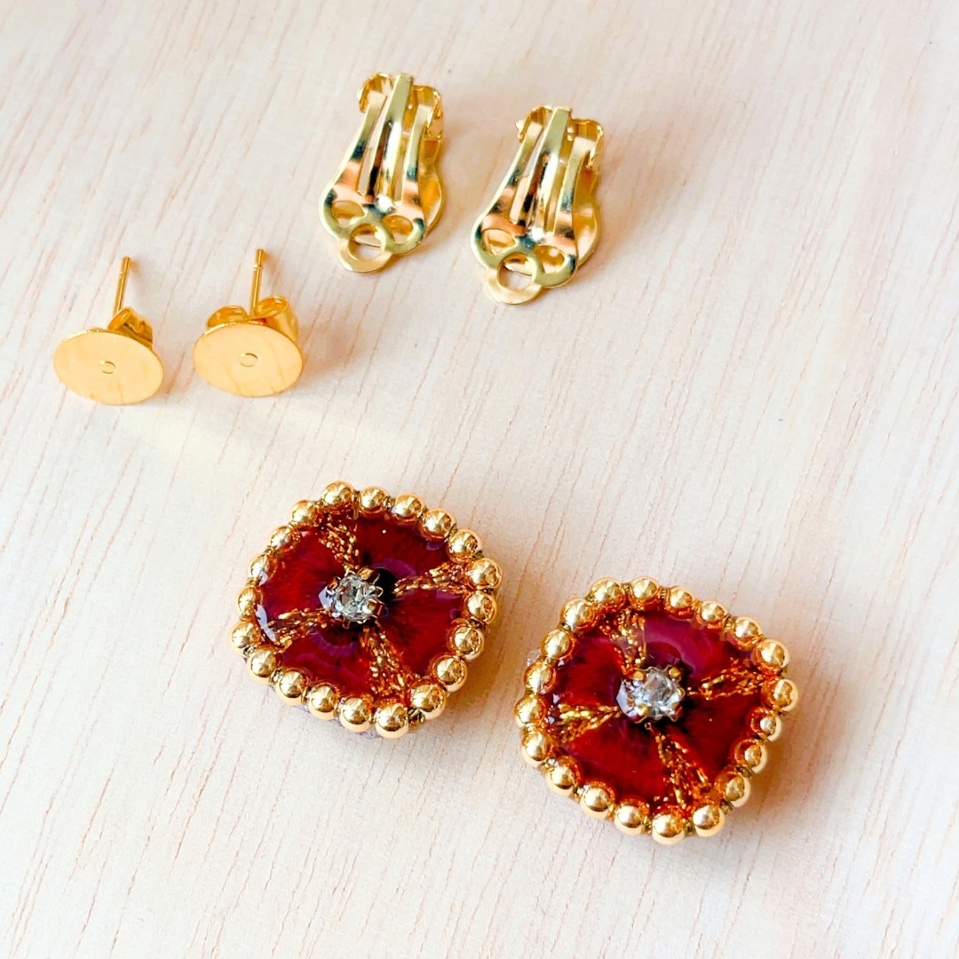 TESSERA | 刺繍×レジン ヘアゴム・ポニーフック・ピンバッジ・ブローチ