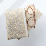 細長ポーチ　横約16cm×縦約9.5cm インド刺繍リボン