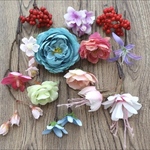 ☆E様専用品☆ ヘッドドレス　髪飾り　ヘッドパーツ　蘭　薔薇　ブルースター　結婚式　ブライダル