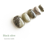 Black olive カーキ オリーブ レース ネイルチップ 黒レース マグネット ショートネイル シンプル 秋