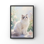絵画 | イラストポスター 1477☆【猫たちの楽しいアフタヌーンティー】