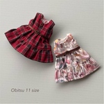 再販＊オビツ11サイズ＊ティアードワンピース（チェック）