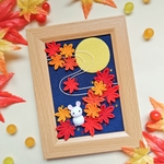 紅葉とうさぎのフレーム飾り＊ちりめんつまみ細工