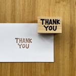 手彫り文字THANK YOUのラバースタンプ