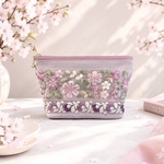 桜/インド刺繍◆外ポケット付きマチ付きポーチ/マルチポーチ