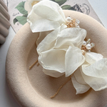 2pcs)4591) Aタイプ)シフォンタッセル)Ivory heart charm)#1y