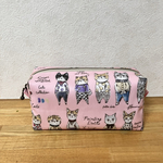 そばかすキッズ猫柄たくさん入るラミネートペンケース