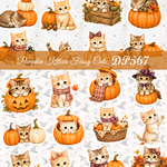 【DP567】デザインペーパー ハロウィン かぼちゃと子猫 コラージュシート