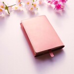 ＊　～桜ピンク色～　＊　牛革　＊　文庫本サイズ　＊　ブックカバー　＊　＊59＊