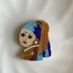 merci(ありがとう) 吹き出しブローチ　ビーズ刺繍
