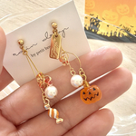 🎃パンプキンォバケ×キャンディ🍭　　ユラユラ可愛い　ハロウィンピアス/イヤリング