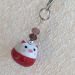 陶器の豚だるまちゃんとガラス☆ストラップ