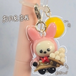 【パンダのパン屋🐼】限定5体│店長シリーズ9月限定｜お月見店長🌕🐇🌾お月様チャーム付き  ミニチュアキーホルダー