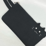 【売約済み】ペンケース　黒猫　持ち手付き