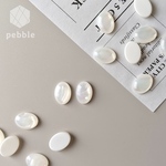 【10pcs】[CB-031] シェル風 樹脂カボション オーバル ホワイト