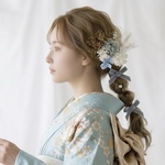 卒業式 結婚式 成人式 七五三 髪飾り　水引 ゴールド（ 金箔付き ）
