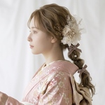 成人式 結婚式 卒業式 七五三 髪飾り ベロアリボン   ピンク