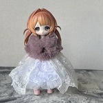  ボアケープ  パープル  1/6ドール用、ミディブライス用