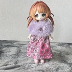 ボアケープ  ライトパープル　　1/6ドール、ミディブライス用