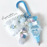 candy bear piping bag keyholder 《 soap bubbles 》  ✵ キャンディベアとホイップ袋のシェイカー  🫧 カラビナ / キーホルダー / バッグチャーム 