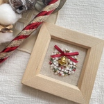 クリスマスベル　コットンリース　刺繍フレーム　冬　インテリア　手刺繍　