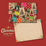 【D-48】A Vintage Christmas in Every Patch│クリスマスパッチワーク デザインペーパー｜A4 90kg上質紙