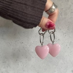 NEWハートシリーズ♡ピンク✳︎2way✳︎推し活✳︎シルバー✳︎フープピアス✳︎イヤリング