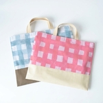 レッスンバッグ ＊ Check! ＊ ブルー or ピンク ＊ オーダー可
