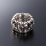 フローラルクロスリング 幅広 メンズ用 925刻印 シルバー 指輪 ＃117