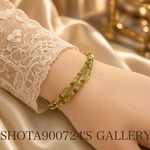 ［再販6］ペリドット　チップ　ナイロンコートブレスレット　天然石　#minne_new #8月　誕生石　#ペリドット