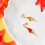秋の紅葉カラーのしずく ピアス＆イヤリング