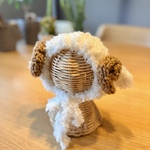 🐑ひつじさん ふわふわ　ツノ付き　ニット帽🐑