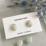【再販】大人の抜け感しずくピアス/イヤリング│レジン　樹脂　サージカルステンレス　シンプル　小ぶり　秋　冬　オパールブルー　ミント　アイスブルー　氷　ガラス　天然石風　ひと粒　オフィスカジュアル　