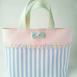 トートバッグ【dot×stripe・blue】